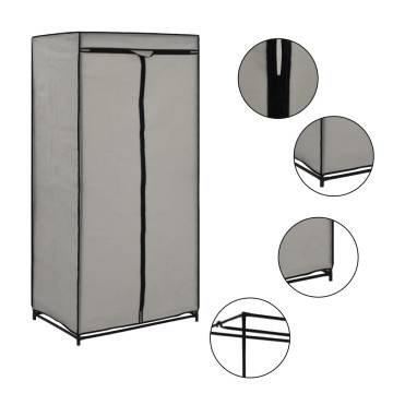 Stylish Grey Wardrobe 75x50x160 cm - Durable & Practical