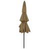 3-Tier Taupe Parasol with Aluminium Pole - 3m | HipoMarket