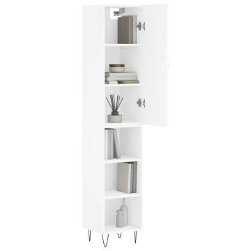 Stylish Highboard White 34.5x34x180 cm - Elegant Storage Solution