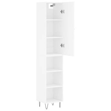 Stylish Highboard White 34.5x34x180 cm - Elegant Storage Solution