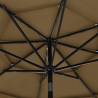 3-Tier Taupe Parasol with Aluminium Pole - 3m | HipoMarket