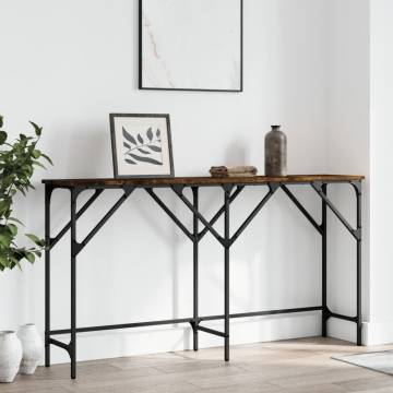 Stylish Console Table Smoked Oak | Engineered Wood 140x29x75cm