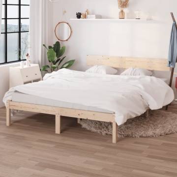 Solid Wood Pine Bed Frame - 160x200 cm | Hipo Market