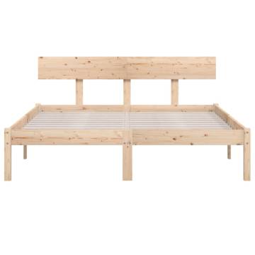 Solid Wood Pine Bed Frame - 160x200 cm | Hipo Market