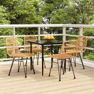 5 Piece Garden Dining Set - Durable Poly Rattan