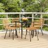 5 Piece Garden Dining Set Poly Rattan Colour brown Size 80 cm table length Number of 4 