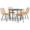 5 Piece Garden Dining Set - Durable Poly Rattan