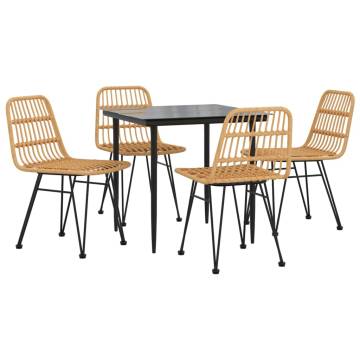 5 Piece Garden Dining Set - Durable Poly Rattan