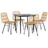 5 Piece Garden Dining Set - Durable Poly Rattan