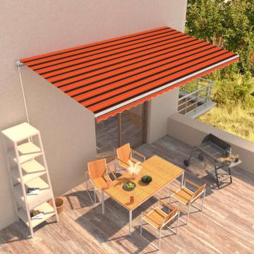 Manual Retractable Awning 600x300 cm - Orange & Brown