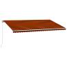 Manual Retractable Awning 600x300 cm - Orange & Brown