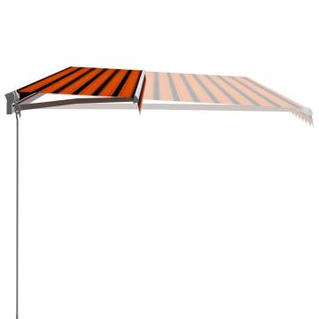 Manual Retractable Awning 600x300 cm - Orange & Brown