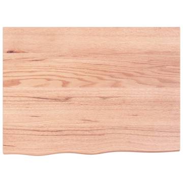 Light Brown Solid Oak Bathroom Countertop - 80x60 cm