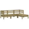 3-Seater Garden Sofa with Footstool - Impregnated Pine Wood