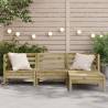 3-Seater Garden Sofa with Footstool - Impregnated Pine Wood