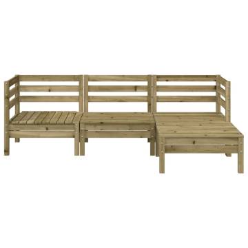 3-Seater Garden Sofa with Footstool - Impregnated Pine Wood