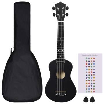 Soprano Ukulele Set for Kids - Black 23" | Hipomarket