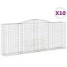 Arched Gabion Baskets - 10 pcs Galvanised Iron | HipoMarket