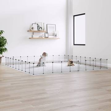 36-Panel Pet Cage with Door - Black Steel | Hipo Market