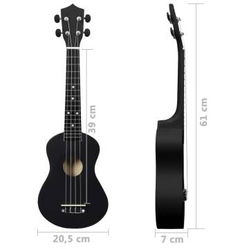 Soprano Ukulele Set for Kids - Black 23" | Hipomarket