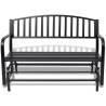 Stylish Black Steel Swing Bench for Garden & Patio