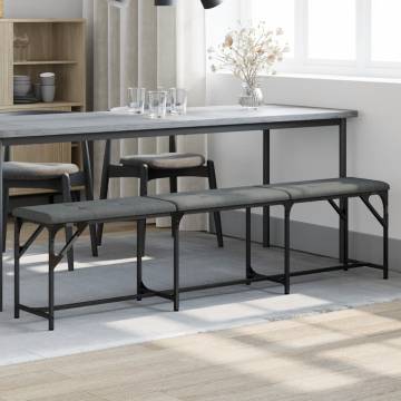 Dark Grey Dining Bench 186x32x45 cm - Stylish & Comfortable