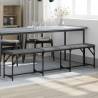 Dining Bench Dark Grey 186x32x45 cm Steel and Fabric Colour dark grey Size 186 x 32 x 45 cm 