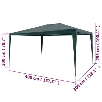 Party Tent 3x4 m PE Green - Durable Outdoor Canopy