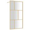 Walk-in Shower Wall with Clear ESG Glass Gold - 115x195 cm