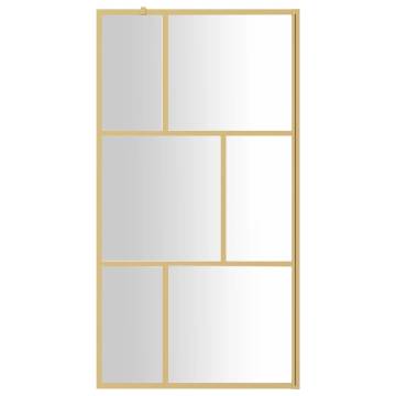 Walk-in Shower Wall with Clear ESG Glass Gold - 115x195 cm