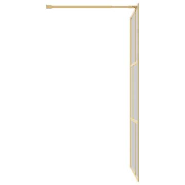 Walk-in Shower Wall with Clear ESG Glass Gold - 115x195 cm