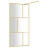 Walk-in Shower Wall with Clear ESG Glass Gold - 115x195 cm