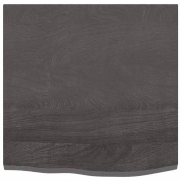 Dark Brown Solid Oak Table Top - 60x60x2 cm