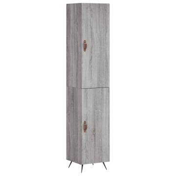 Stylish Highboard Grey Sonoma - 34.5x34x180 cm | Hipo Market