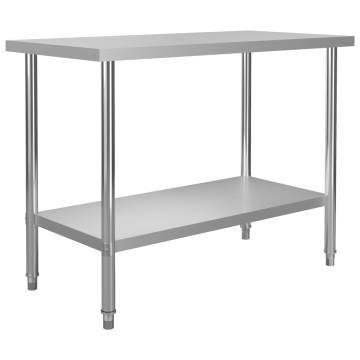 Stainless Steel Kitchen Work Table 120x60x85 cm - Heavy Duty