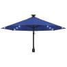 Wall-mounted Parasol with LEDs - 300 cm Blue | HipoMarket