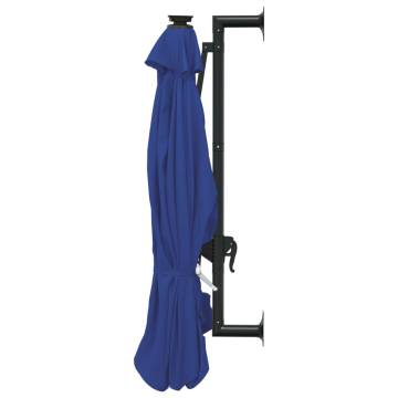 Wall-mounted Parasol with LEDs - 300 cm Blue | HipoMarket