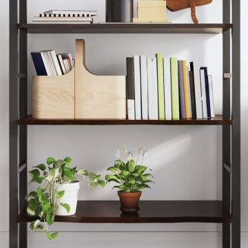 Wall Shelf Dark Brown - Solid Oak Wood 100x60 cm | HipoMarket