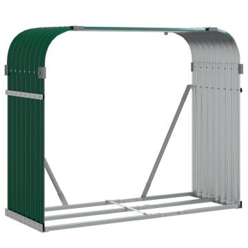 Log Holder Green 120x45x100 cm - Galvanised Steel | Hipo Market