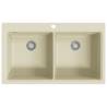 Granite Kitchen Sink Double Basins Beige | Hipomarket UK