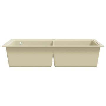 Granite Kitchen Sink Double Basins Beige | Hipomarket UK