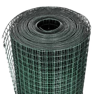 Galvanised Chicken Wire Fence 25x1 m - Green PVC Coated