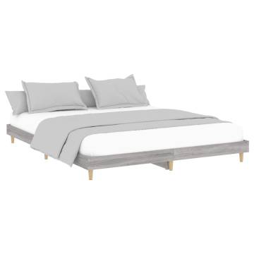 Grey Sonoma Bed Frame 200x200 cm | Durable Engineered Wood