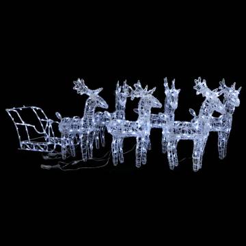 Reindeers & Sleigh Christmas Decoration - 320 LEDs Acrylic