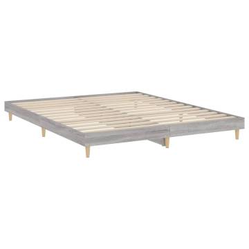 Grey Sonoma Bed Frame 200x200 cm | Durable Engineered Wood