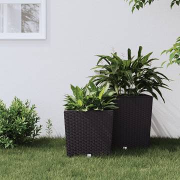 Rattan Planter with Removable Inner - 21/32L Brown