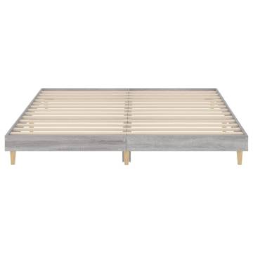 Grey Sonoma Bed Frame 200x200 cm | Durable Engineered Wood