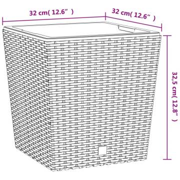 Rattan Planter with Removable Inner - 21/32L Brown