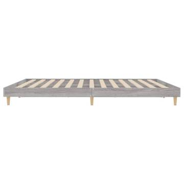 Grey Sonoma Bed Frame 200x200 cm | Durable Engineered Wood