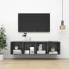 Elegant High Gloss Grey Wall-Mounted TV Cabinet - 37x37x142.5 cm